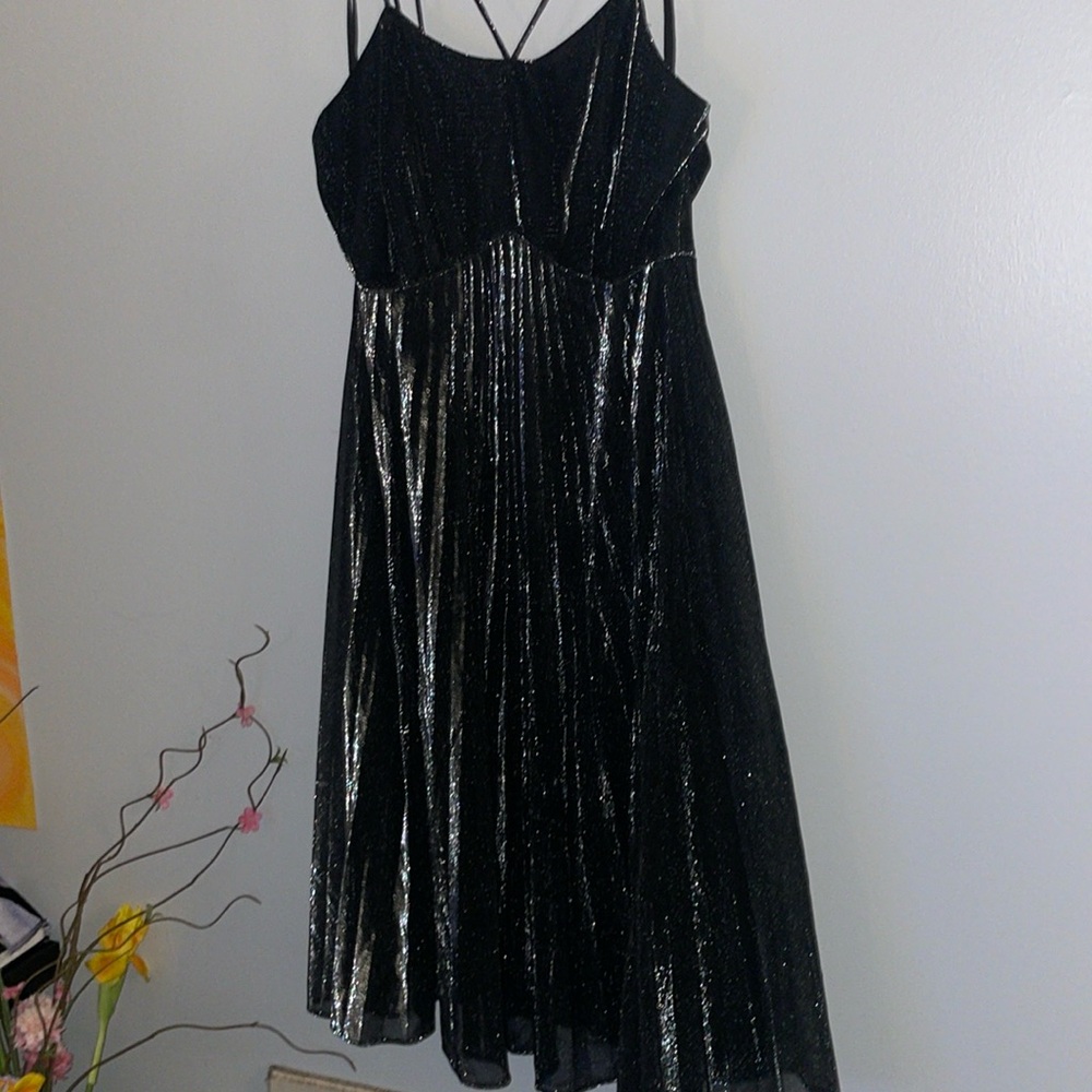Silver Glimmer Black Dress